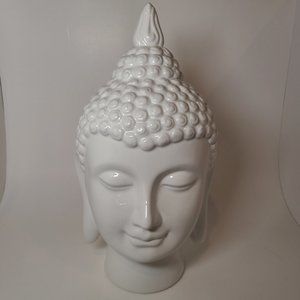 Buddha Head Apropos Home Collection Ceramic Zen White 12 Inches - NWT
